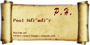 Pesl Hümér névjegykártya